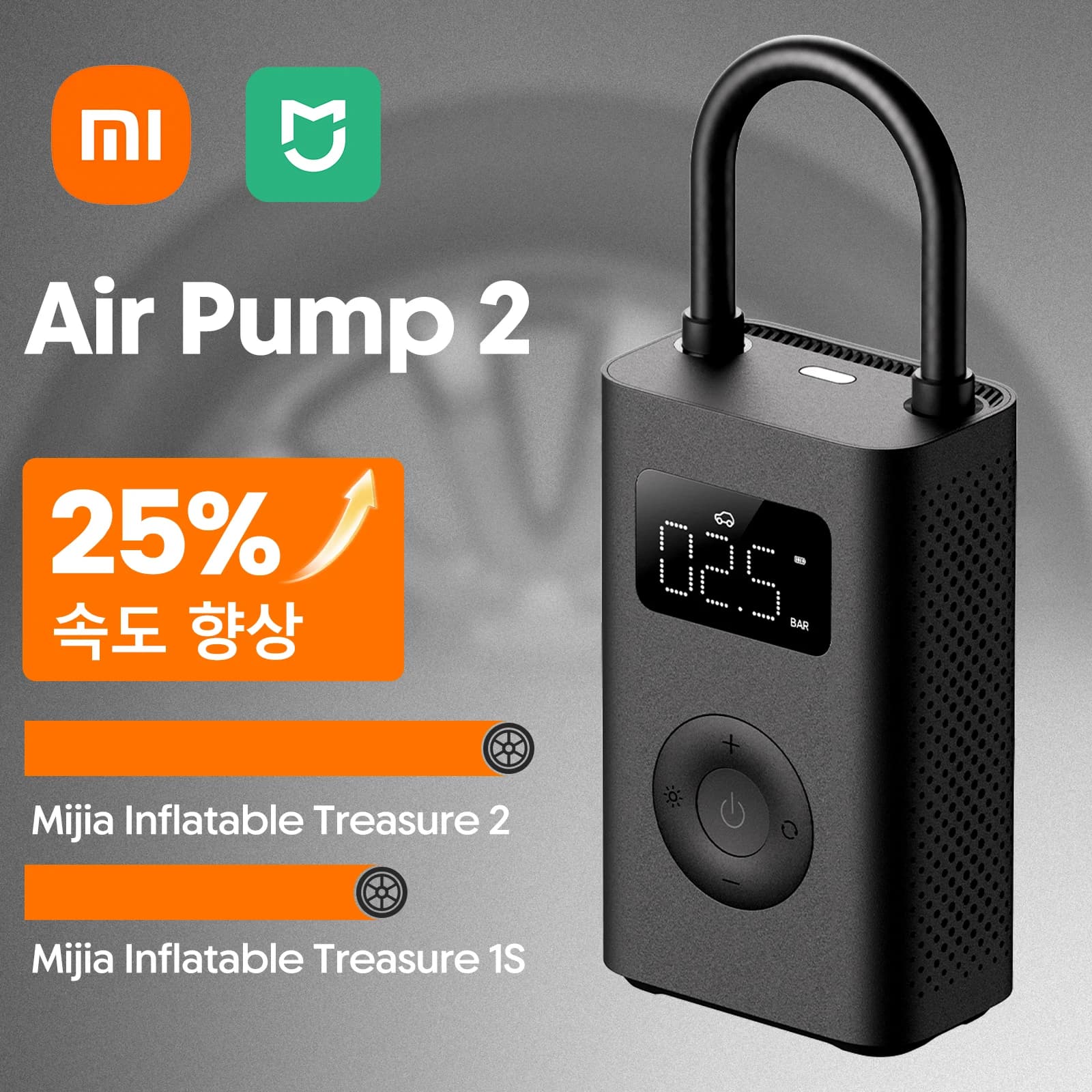 Xiaomi Mijia Mini Pompa d'Aria 2a Generazione, Compressore d'Aria Elettrico Portatile per Biciclette e Auto, 150Psi, Type-C