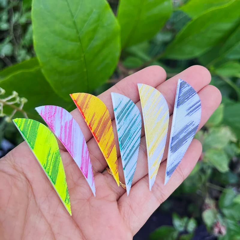 50 Pcs 2Inch Water Drop Shape Feathers Arrows Color Ink Painting Fletching Turkey Feather Hunting Archery Accessories