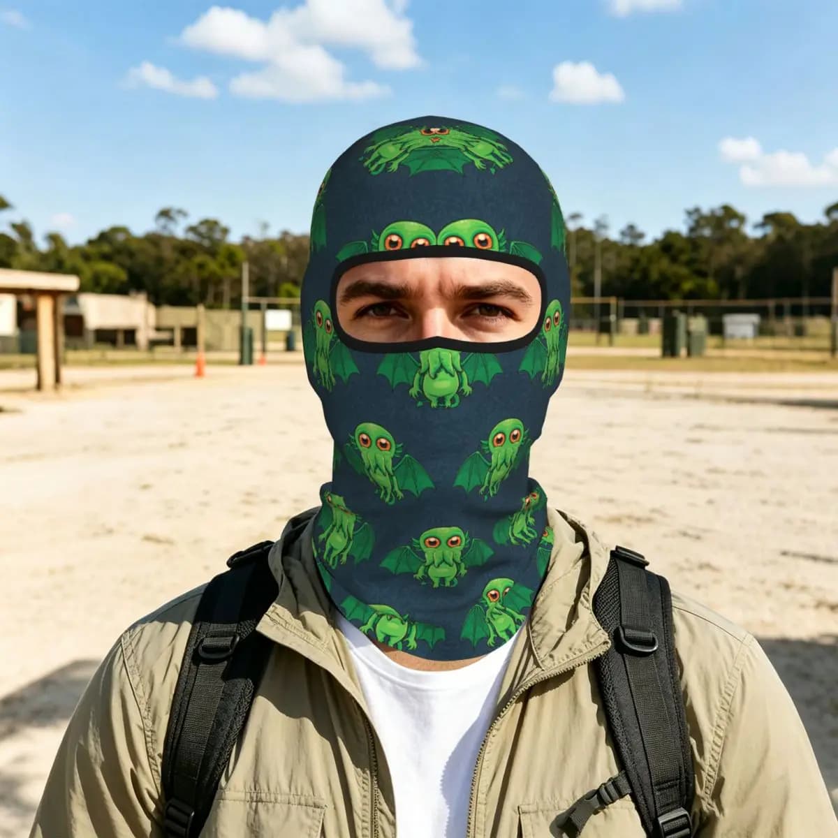 Cthulhu Monster Fantasy Ar Breathable Balaclava Full Face Mask Sun Protection Neck Gaiter For Motorcycle Cycling Fishing Outdoor