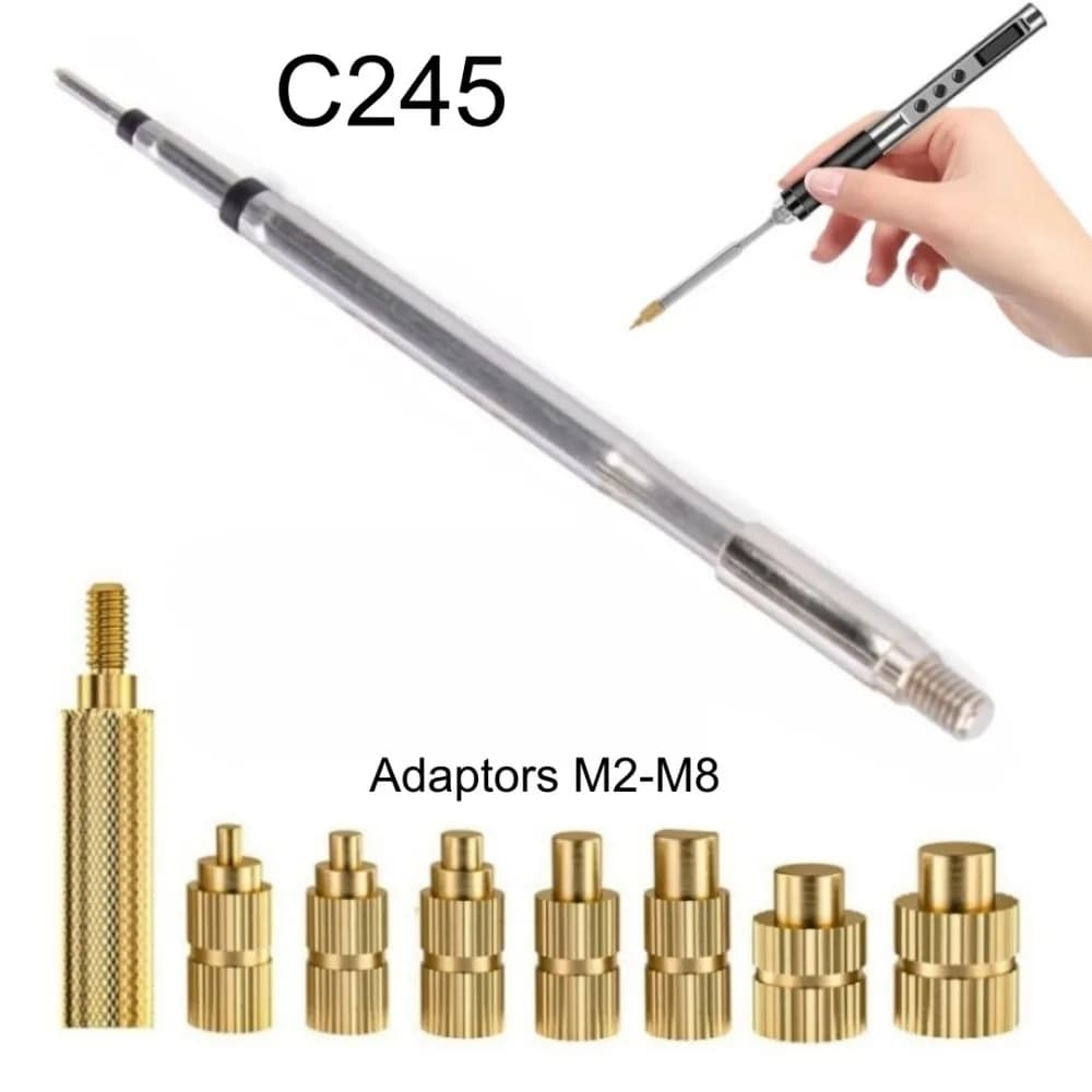Punte per saldatore HS02A C245 per inserti a caldo M2-M8, kit per parti di stampanti 3D