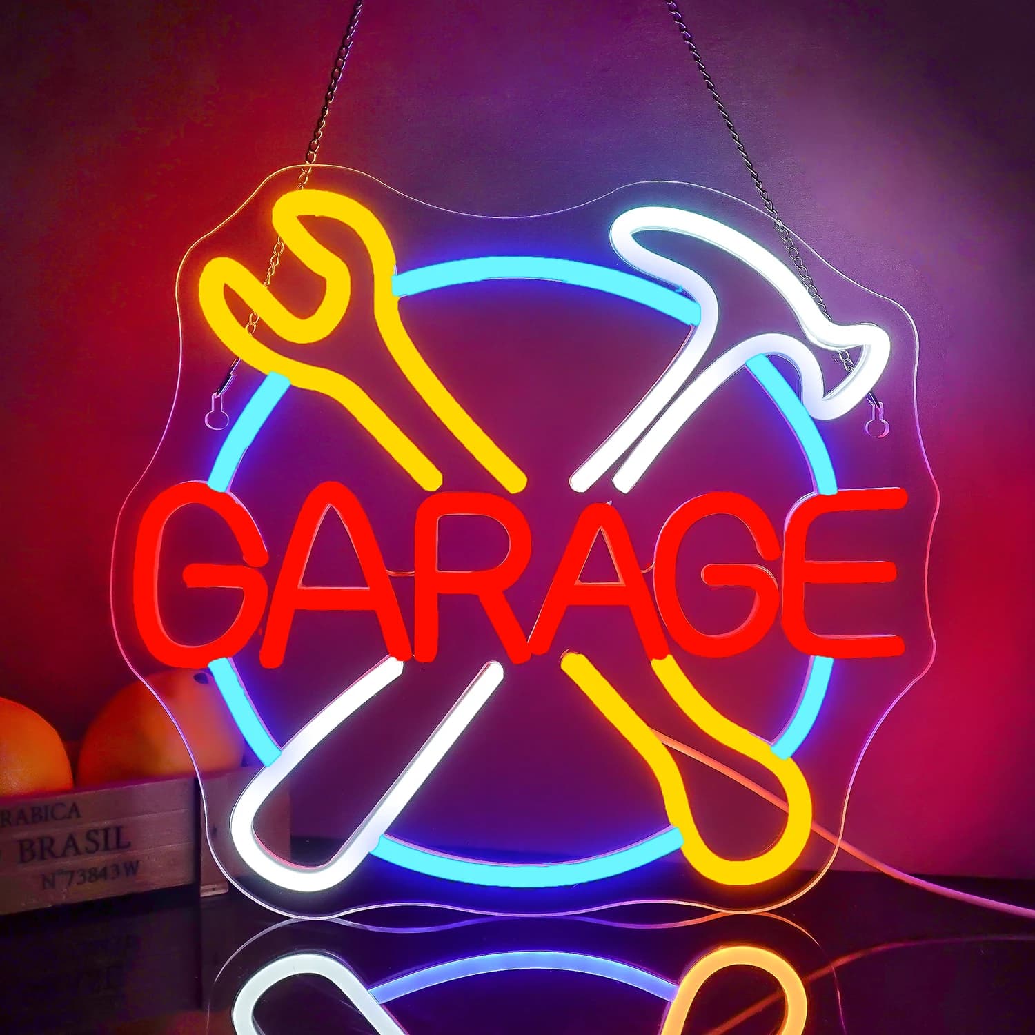 Insegne al neon per riparazione auto dimmerabili per decorazioni murali Luci a LED artistiche Controllo decorazione della stanza del motore per garage automatico Negozio Bar Club Lampada USB