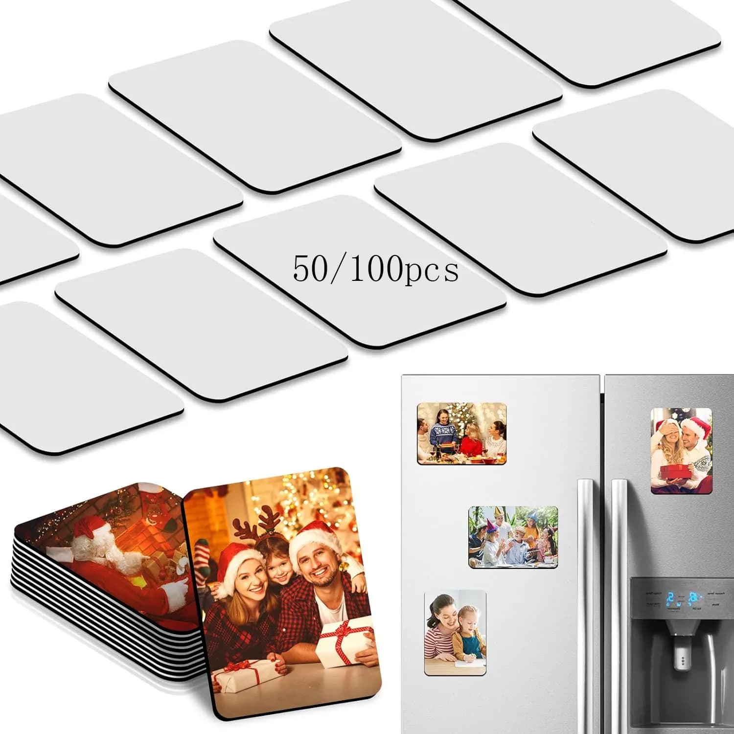 50/100 pezzi magneti per sublimazione spazi vuoti magneti per frigorifero in bianco sublimazione prodotti grezzi per sublimazione personalizzati per cucina fai da te