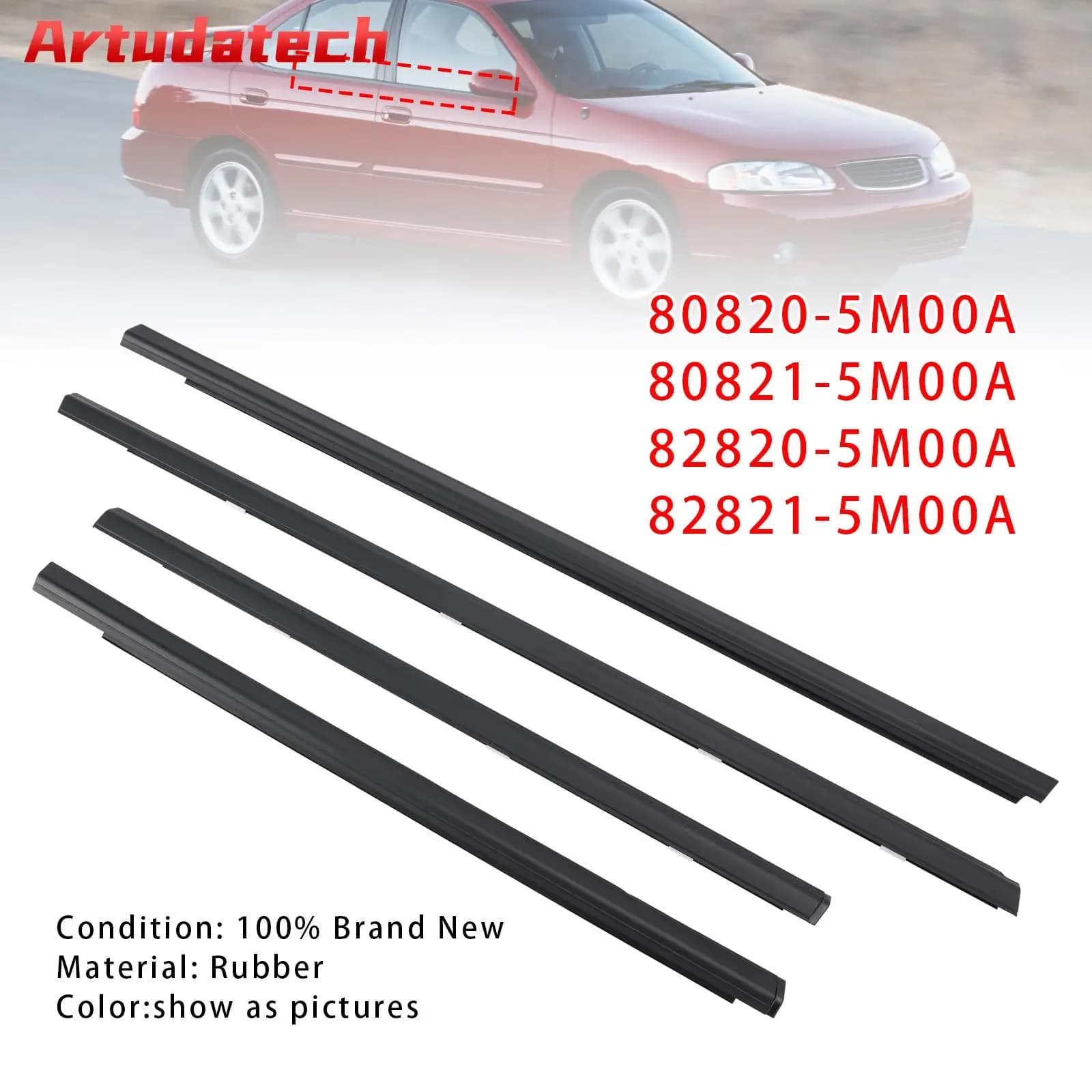 Artudatech 4PCS Guarnizione Per Nissan Sentra 2001 2002 2003 2004 2005 2006 80820-5M00A 80821-5M00A 82820-5M00A 82821-5M00A