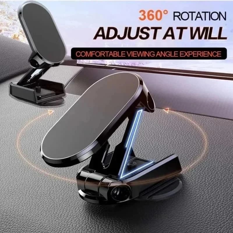 Supporto magnetico per telefono per auto in metallo Supporto magnetico pieghevole Supporto per smartphone Supporto GPS per iPhone 16 15 X Xiaomi Huawei Samsung