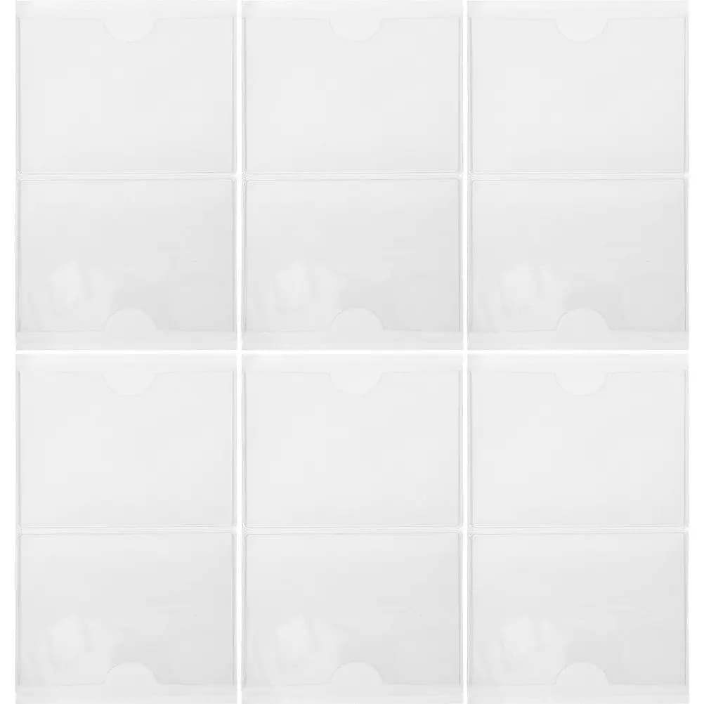 12 Pezzi Tasche Porta Etichette Autoadesive in PVC Trasparente per Magazzino, Ufficio, Quaderni, Scatole di Spedizione, Coperture Adesive