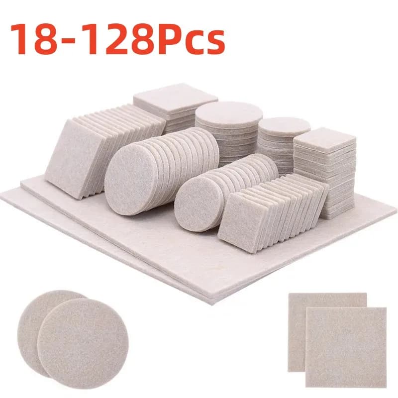 128-18 pezzi addensare 5mm feltro sedia gamba pastiglie mobili autoadesivi muto antiscivolo guarnizione anticollisione protezioni per pavimenti in legno tappetini