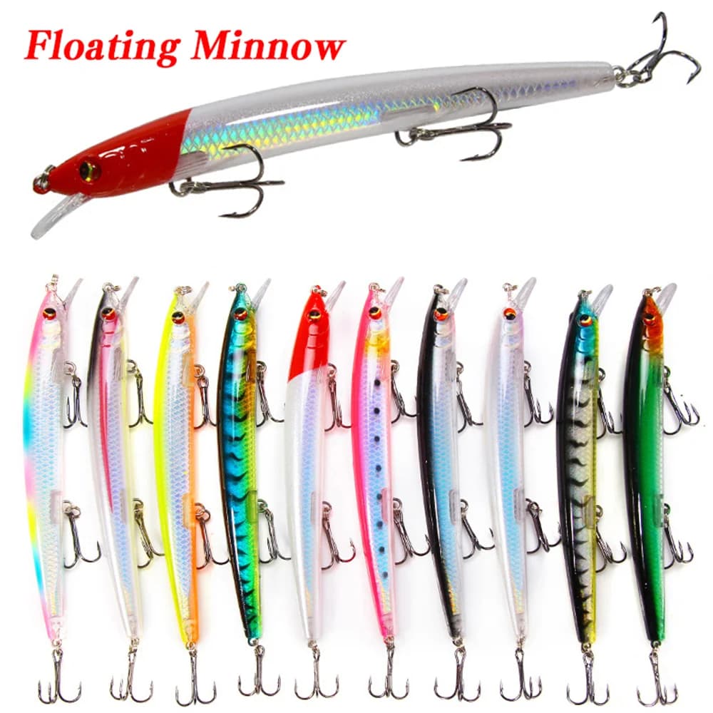 1PC Long Shot 135mm/15.4g Minnow Esche da pesca Pesce volante Classico Wobblers Plastica dura Crankbait Carpa Luccio Attrezzatura da pesca
