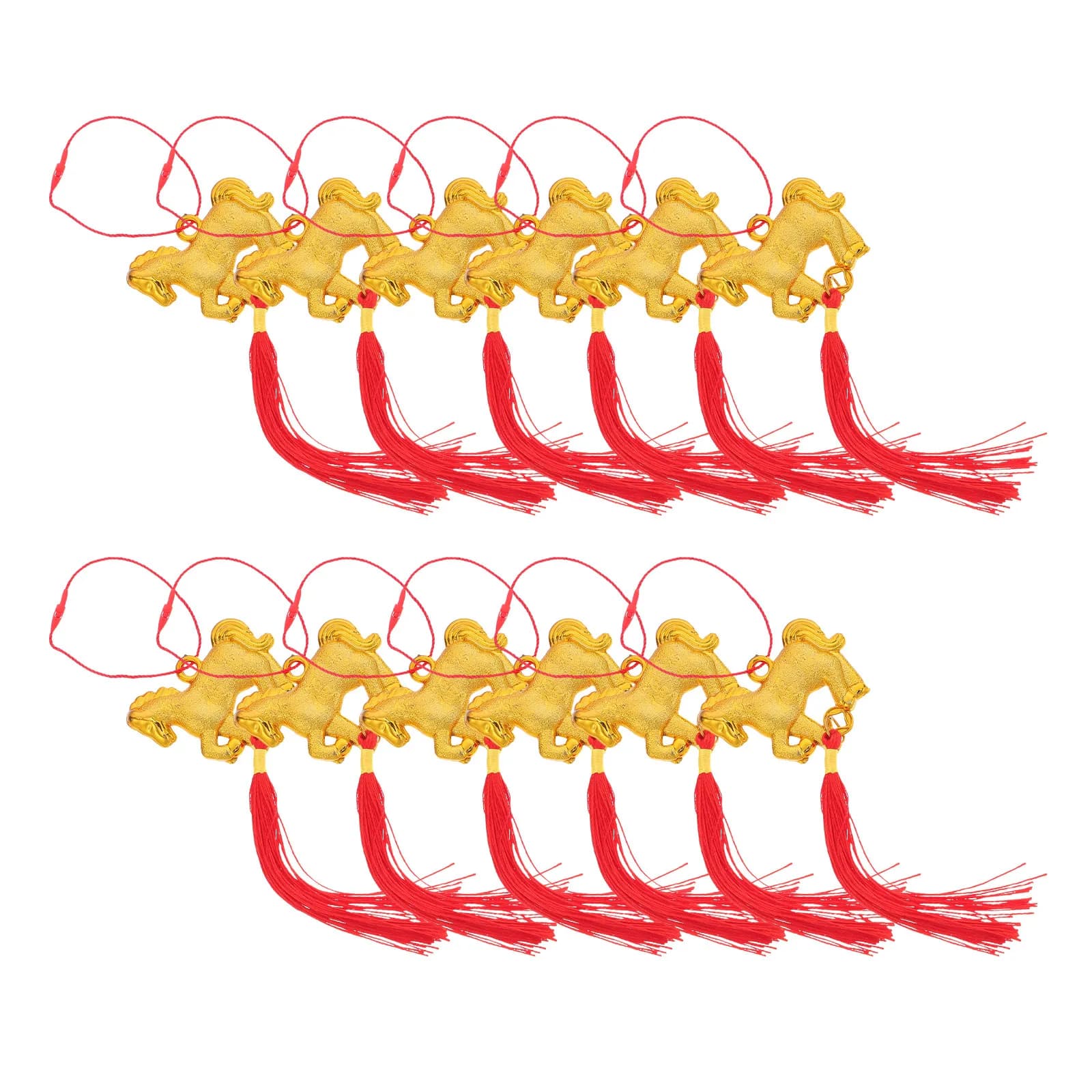 12Pcs Chinese New Year Spring Festival Hanging Ornaments Potted Plant Indoor Outdoor New Year Party Decorations
