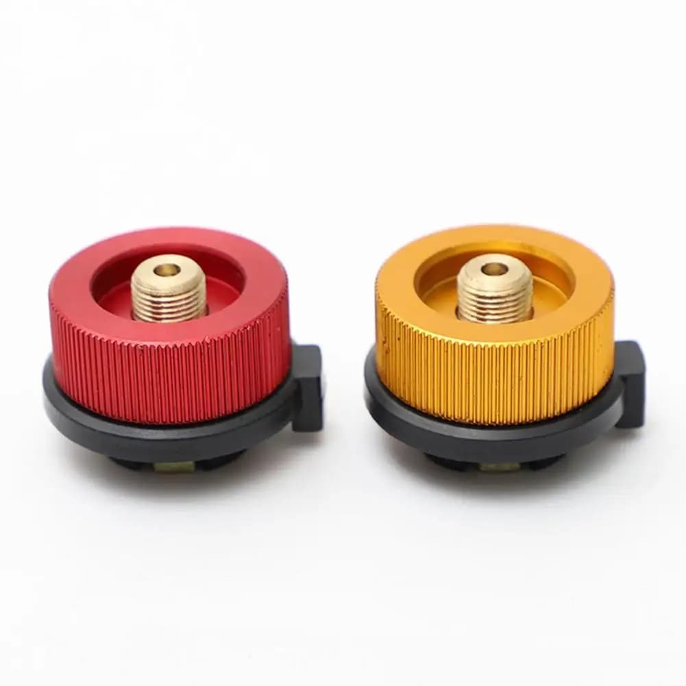 Brass outdoor gas cylinder adapter, self-locking converter for gas cartridges, for camping equipment and hiking, portable