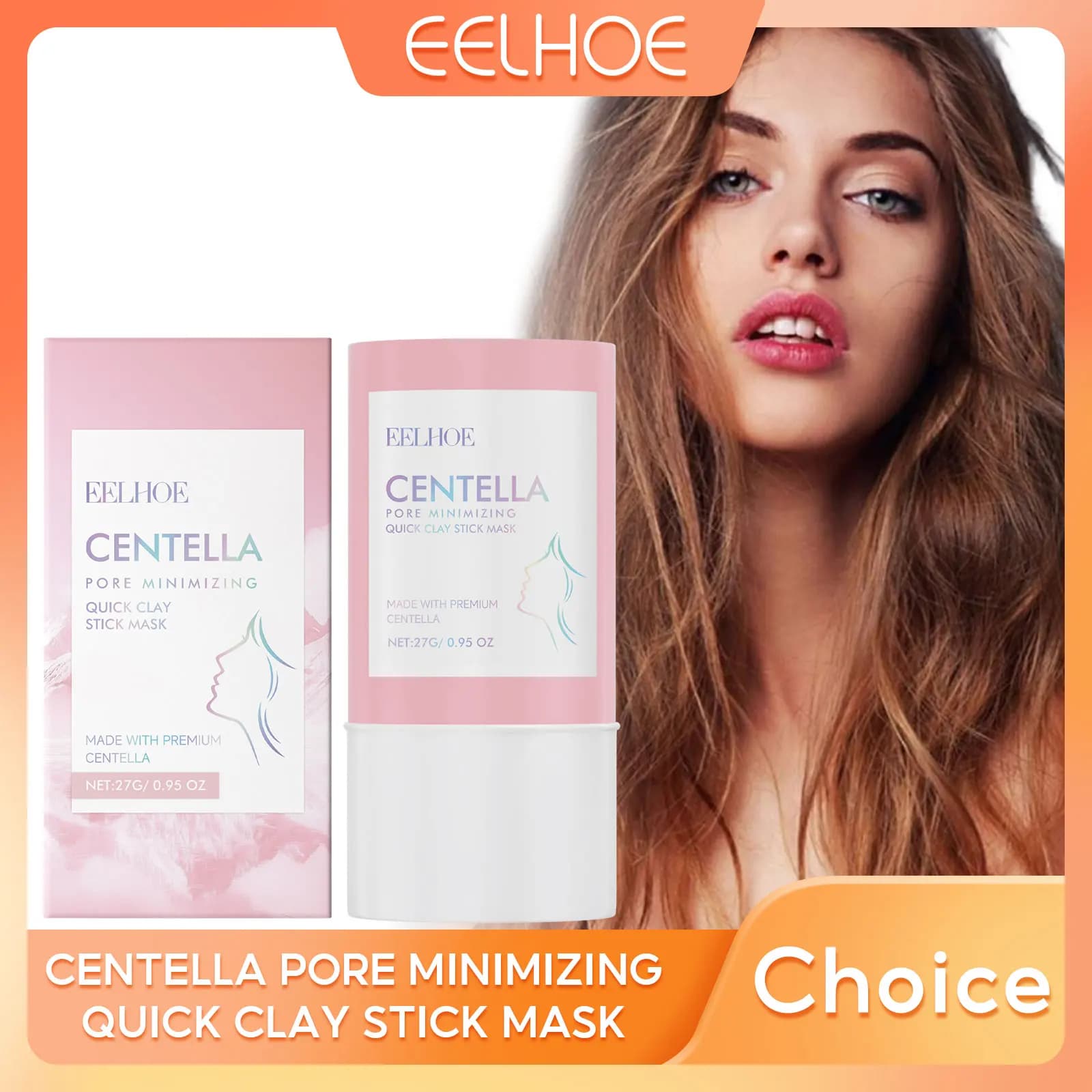 EELHOE Centella Asiatica face mask in clay Petroleum control Removal of black points Reduce pores Products for deep facial cleansing Clay mask Stick
