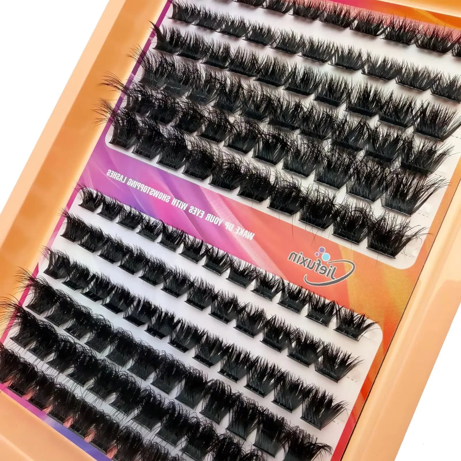 Nuovi Ciglia a Ciuffetti 5D Fai-da-te a 12 File, Ciglia Finte Spesse 60D-200D, Ciglia Individuali Effetto Wispy, Extension Ciglia a Ciuffetti 8-18mm