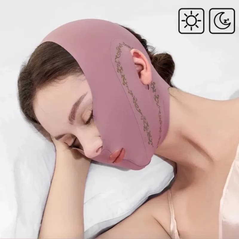 Fascia Modellante Viso Viola Effetto Lifting a V, Cinghie Massaggianti Antirughe per Mento e Guance, Strumenti per la Cura della Pelle