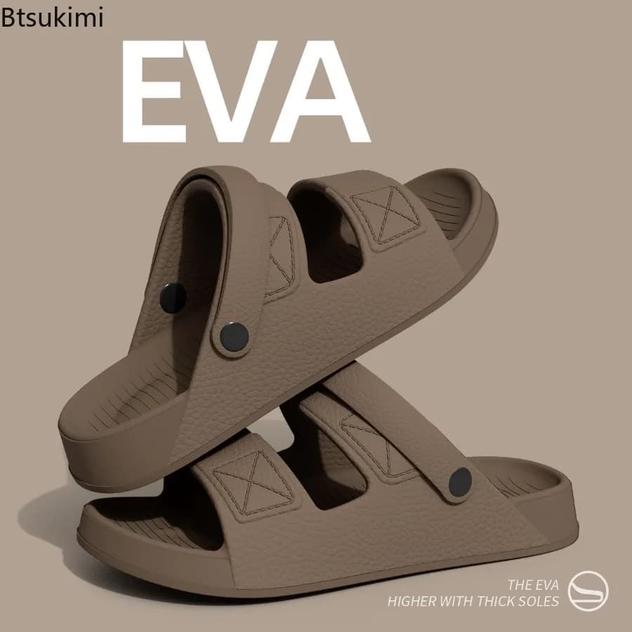 New Men's Summer Slippers Fashion Anti-slip Outdoor Beach Sandals Comfortable Soft Sole EVA Slippers Unisex House Bathroom Shoes