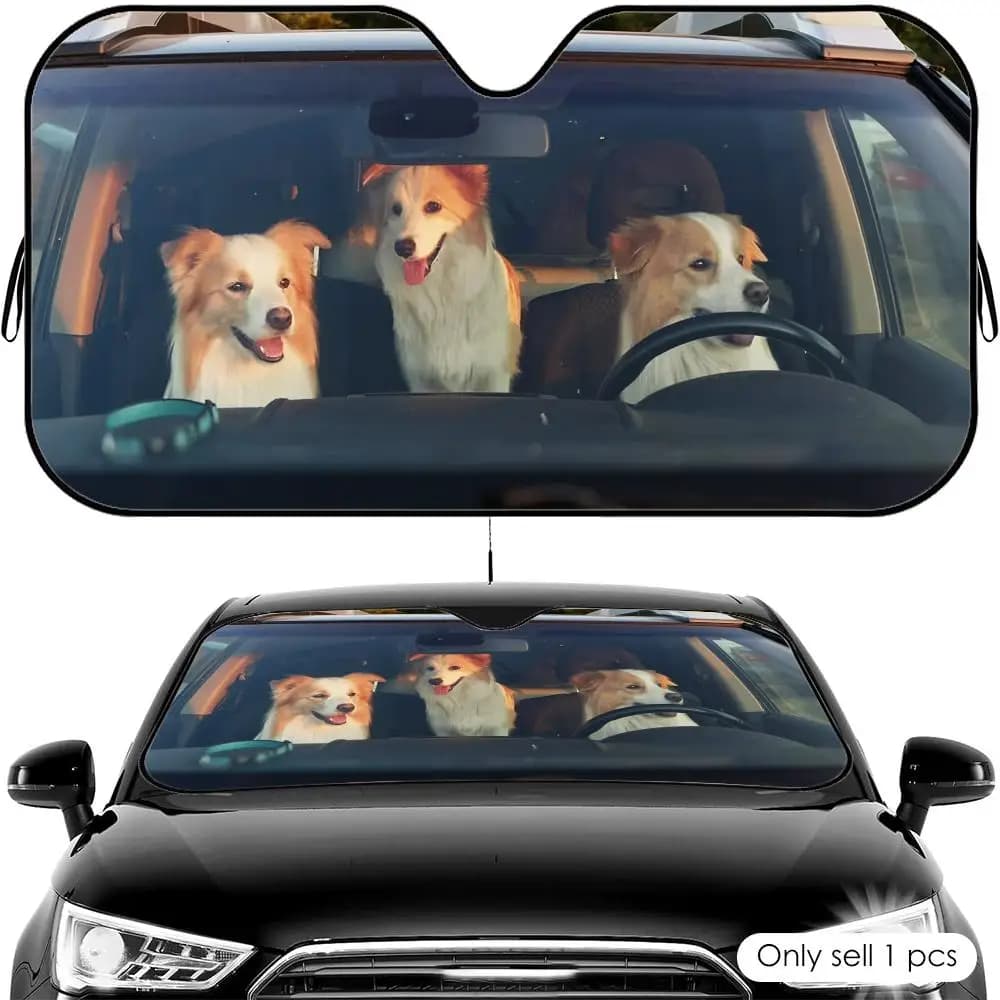 Parasole per Auto con Cane Carino, Protezione UV e Isolamento Termico Universale per Parabrezza