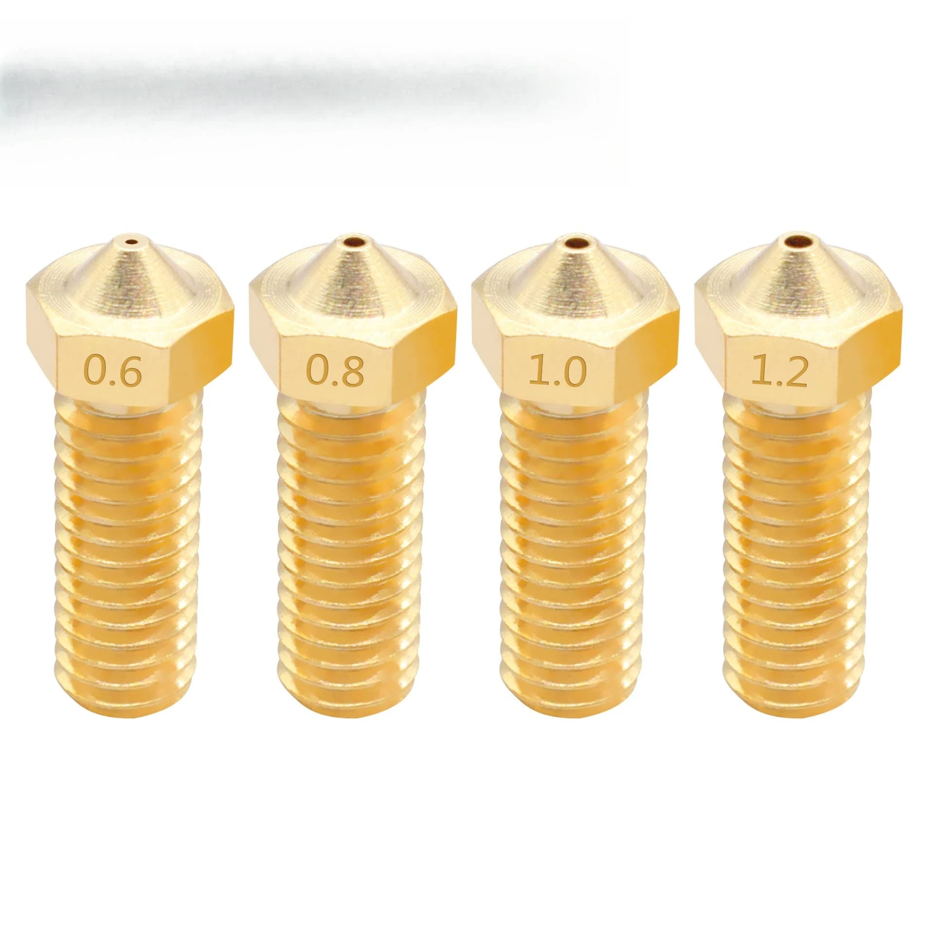 Accessories for 3D printer, Ugello Vulcan nozzle E3D-V6 brass with writings, large diameter, extended nozzle
