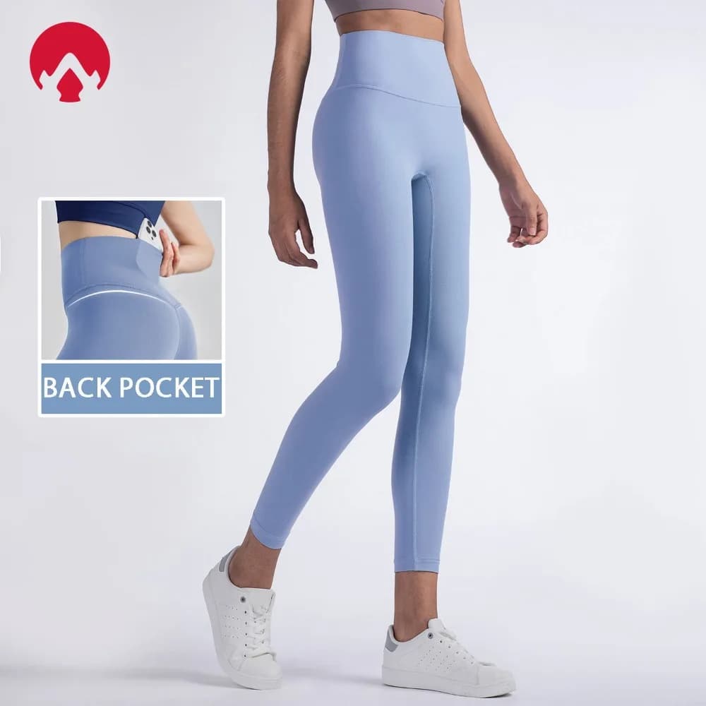 Leggings da yoga per fitness Legging Sport Femme Pantaloni con tasca posteriore Leggins da donna morbidi e burrosi a vita alta Collant da palestra push up da donna