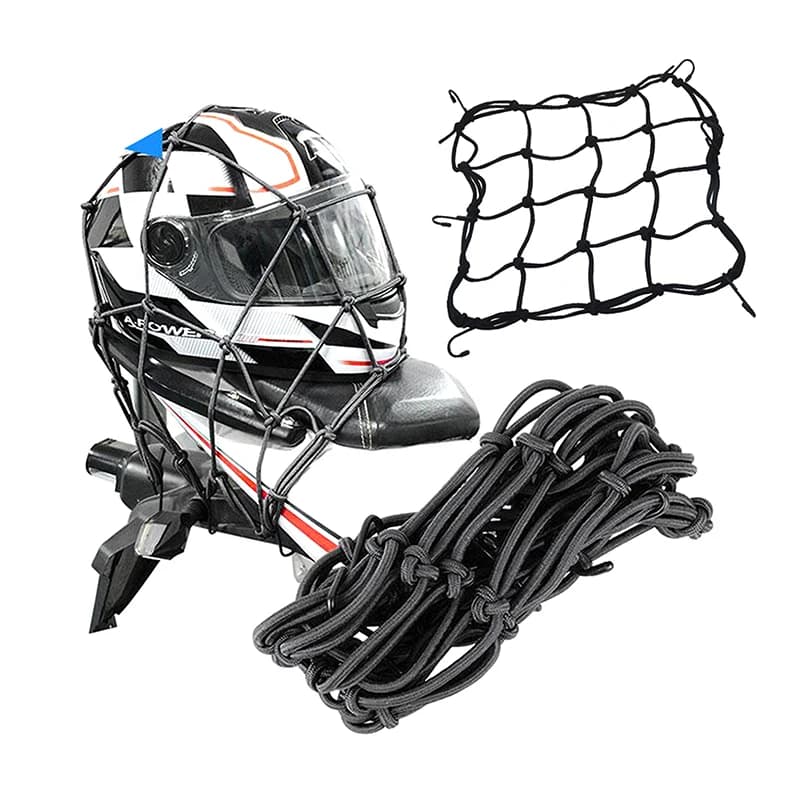 1 pezzo di rete per bagagli per moto, rete per casco, serbatoio carburante, portaoggetti, elastico, tasca per bagagli, rete per smistamento carico