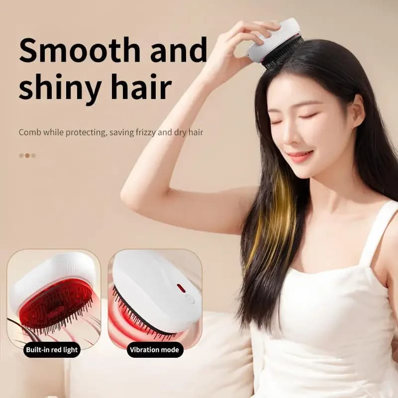Electric Massage Pettine in Red Light, Hair Care Tool, Hair Care Combs, Straight Combs, Hair Care Rechargeable