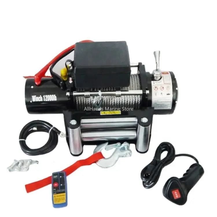JYH Portable Electric Boat Anchor Mini Winch 12v 24v 6000lbs Steel Wire Rope For Auto 4WD
