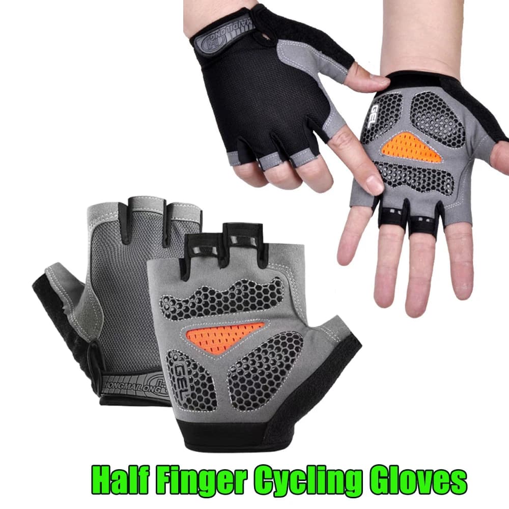 Cycling Gloves for Exercise in Gym, Mid-Size, Anti-slip, Breathable, Active, Without fingers, For Men and Women