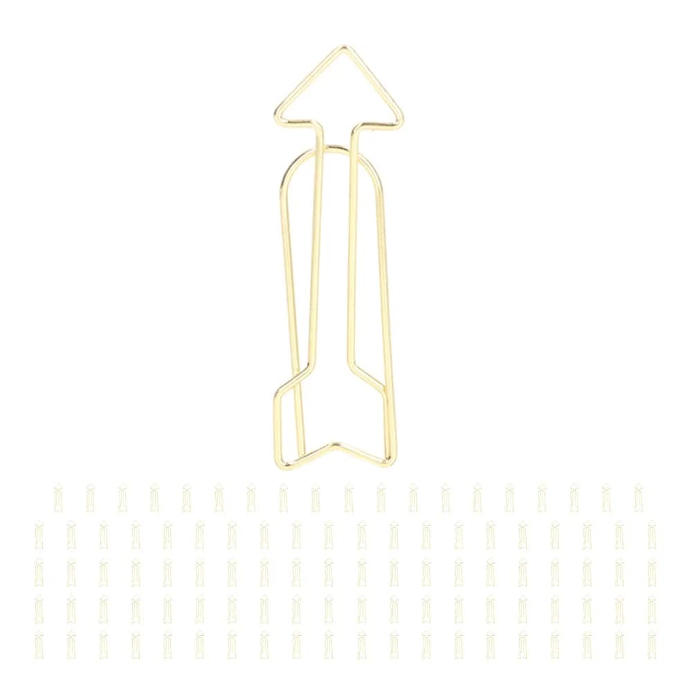 100 Pezzi Fermagli per Planner con Motivo a Frecce, Elettroplaccati, 45*12mm, in Metallo, Design Carino, Formato Piccolo, a Punta di Freccia