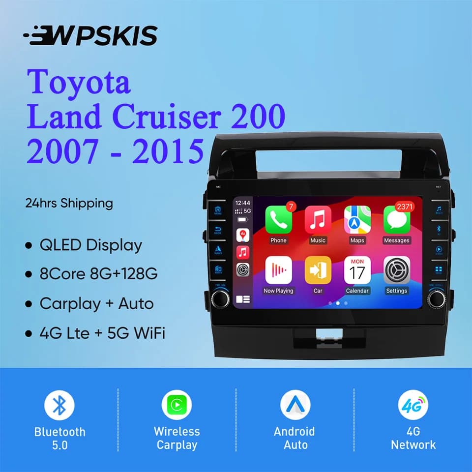 Per Toyota Land Cruiser 200 LC200 2007 - 2015 Auto Multimedia Video Musica Gps Navi Monitor Auto Radio HU Registratore a nastro Carplay BT