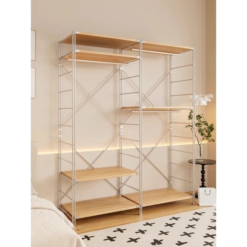 Clothes rack from floor to ceiling Open wardrobe Medieval dressing for bedroom Clothes rack