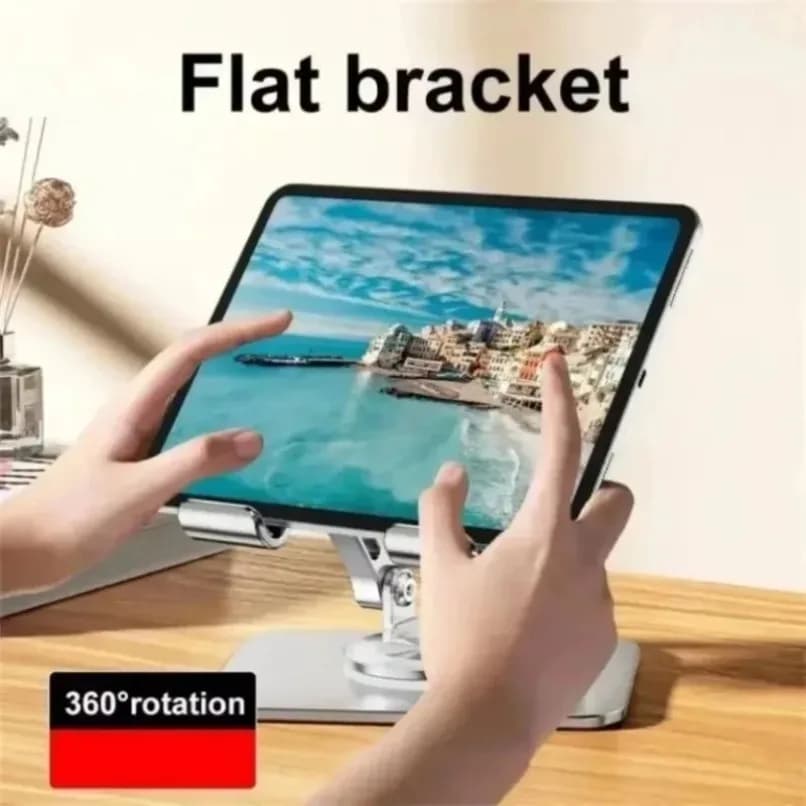 Adjustable 360° Rotating Tablet Stand Desktop Metal Holder Foldable Bracket for iPad Pro Air Samsung Galaxy Tablet Phone Study
