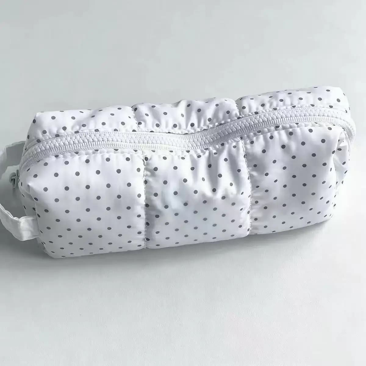 Polka Dot Handheld Pencil Bag Large Capacity Aesthetic Student Stationery Storage Pouch Girls Cute Pen Case back to school