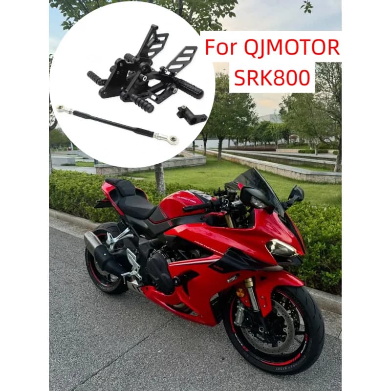 Pedane Pedali Pedane Poggiapiedi CNC Regolabile Rearset Per QJMOTOR SRK800 SRK600RS SRK 600RS 800