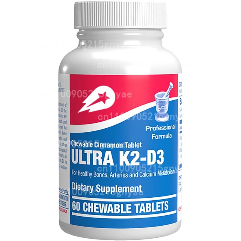 Vitamin Supplement K2+D3 - Contains Piperine, Black Pepper Extract and Calcium, Supports Ossa Health - 60 Capsules