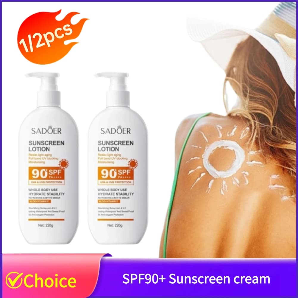 SPF90+ Protezione solare Alta protezione solare Idratante Idratante Pelle Lozione solare Controllo olio Crema solare 1/2 pezzi