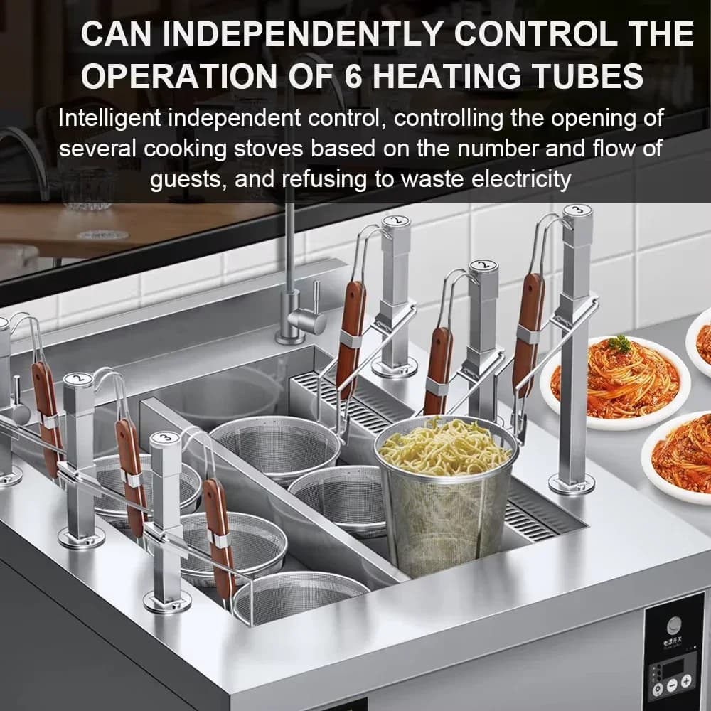 vendita calda Macchina per noodle elettrica con sollevamento automatico Pentola per pasta Pentola per sollevamento automatico Attrezzatura da cucina Macchina per noodle commerciale