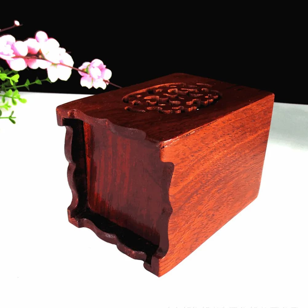 Portapenne in Legno, Organizzatore da Scrivania Robusto, Contenitore per Matite, Scatola Multifunzione per Cancelleria, Portatile in Legno Naturale
