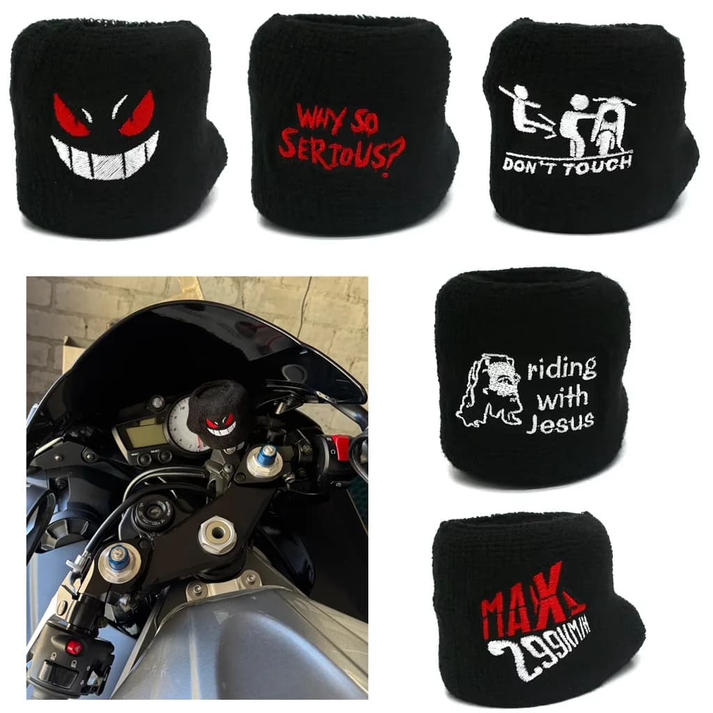 Motorcycle Custom Front Fluid Brake Clutch Reservoir Cover Sock Universally Fit Cylindrical Bake Fluid Oil Tank