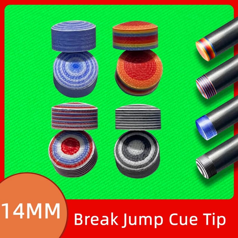 Punte per stecche da salto rottura da 14 mm Punte in fibra colorata per stecche da biliardo Accessori da biliardo super resistenti