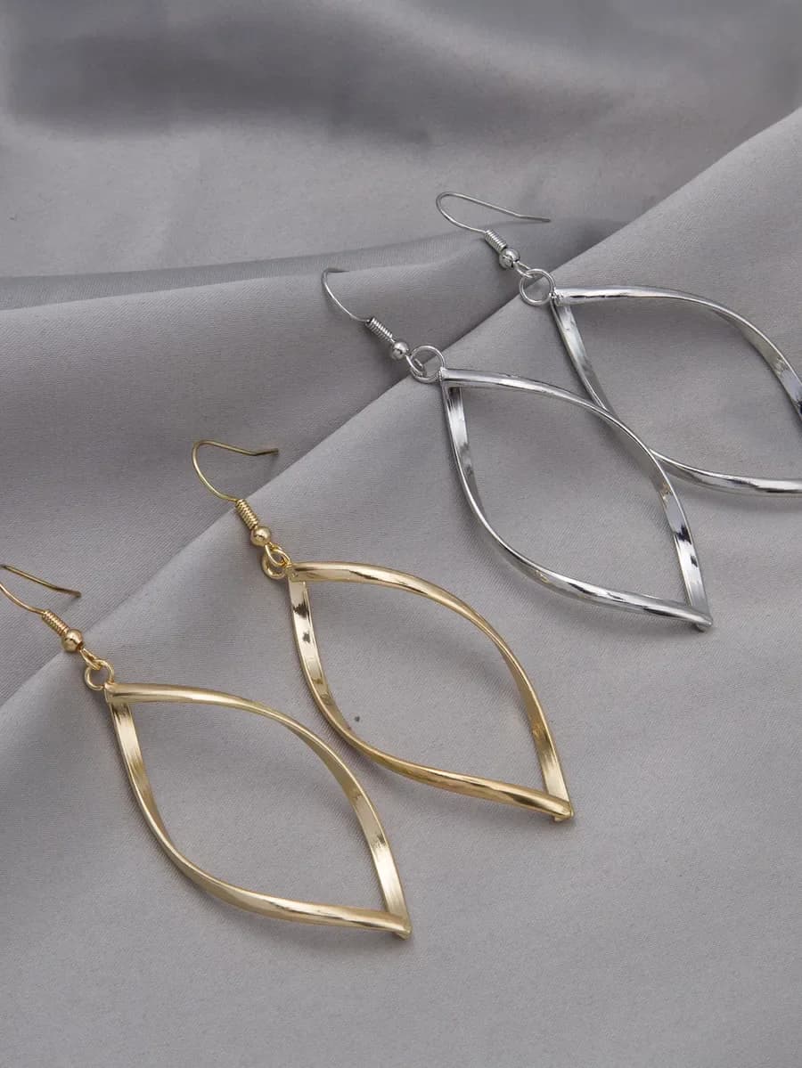 Two pairs of stylish geometric drop earrings