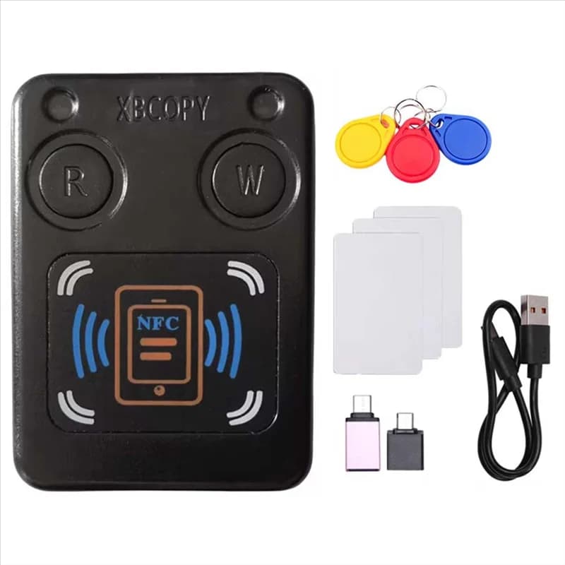 CEA NFC RFID Smart Chip Card Reader Copier + 3XCUID Card/UID Portachiavi IC 13.56M ID 125K 250K 375K RFID Token Clone Duplicatore