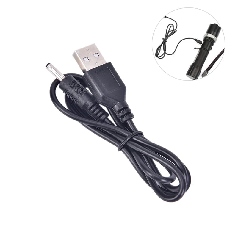 Cavo di alimentazione da USB a DC3.5mm ricarica per torcia a LED spazzolino elettrico 70cm