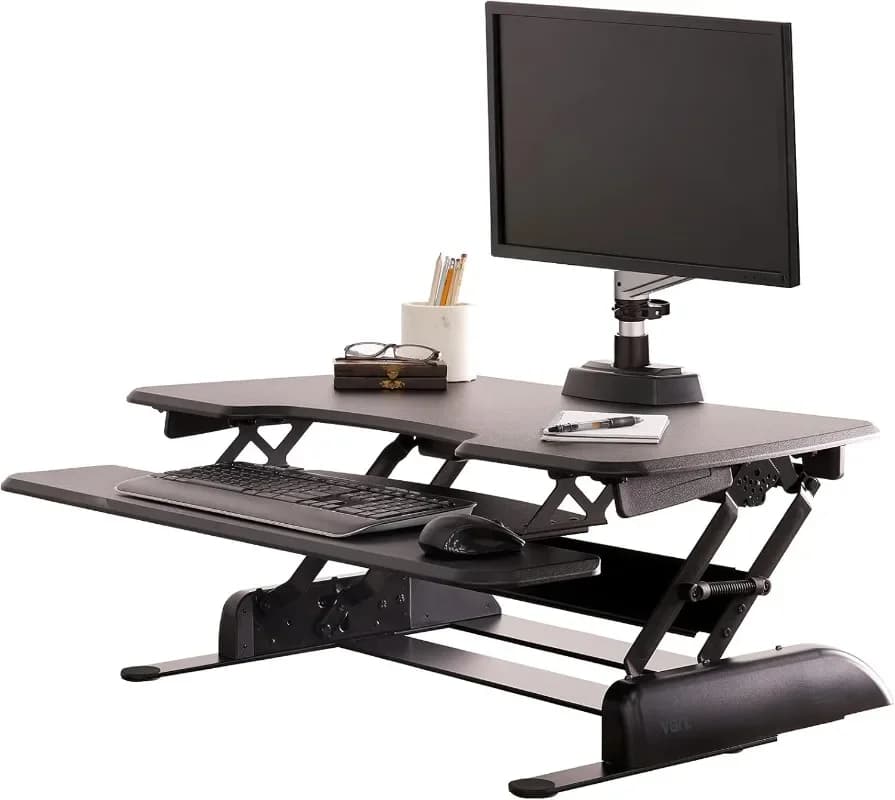 Vari - VariDesk Essential 36 - Convertitore per Scrivania Regolabile a Due Livelli per Monitor e Accessori - Scrivania Sit-Stand Regolabile in Altezza
