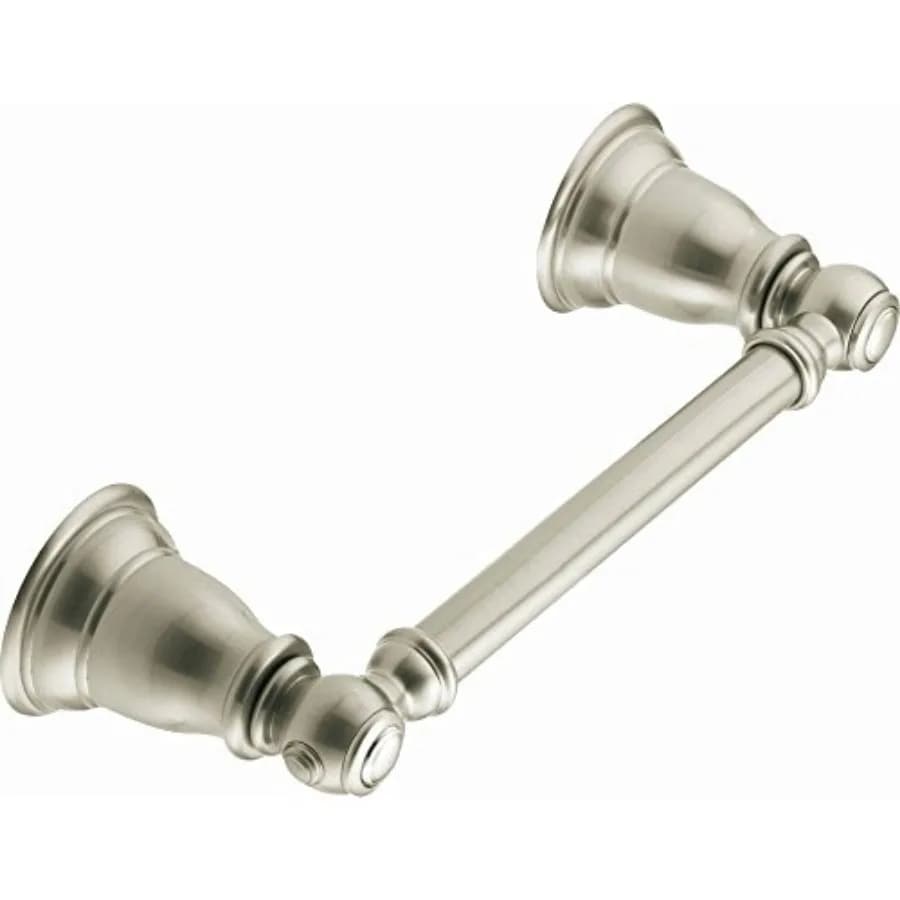 YB5408BN Kingsley Traditional Double Post Pivoting Toilet Paper Holder, Brushed Nickel