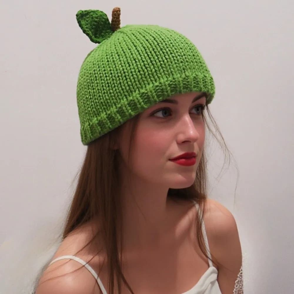 Grape Creative Knitted Fruit Hat Playful Thick Strawberry Pullover Cap Soft Funny Pineapple Beanie Cycling