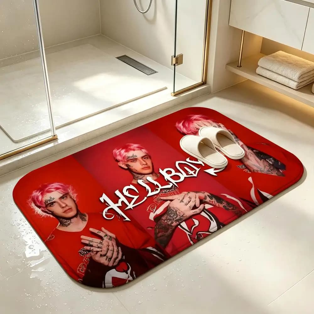 Singer Lil PeepS Floor Mat Bedroom Carpet, Bathroom Foot Mat, Doormat, Non-Slip Absorbent Multi-Use
