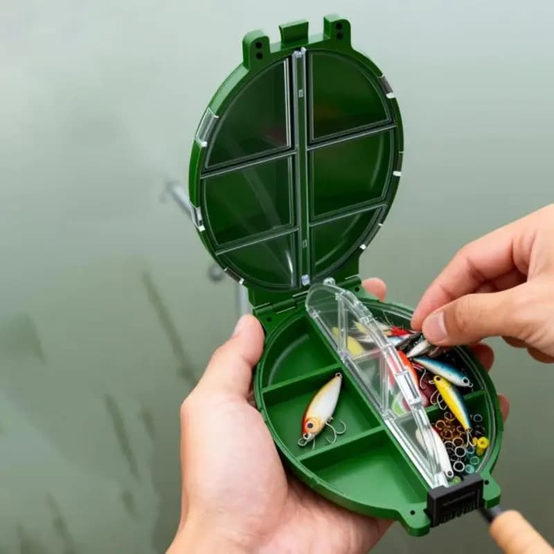 Scatola porta esche e ami da pesca a forma di tartaruga con 12 scomparti, all'ingrosso; Scatola per medicinali da viaggio.