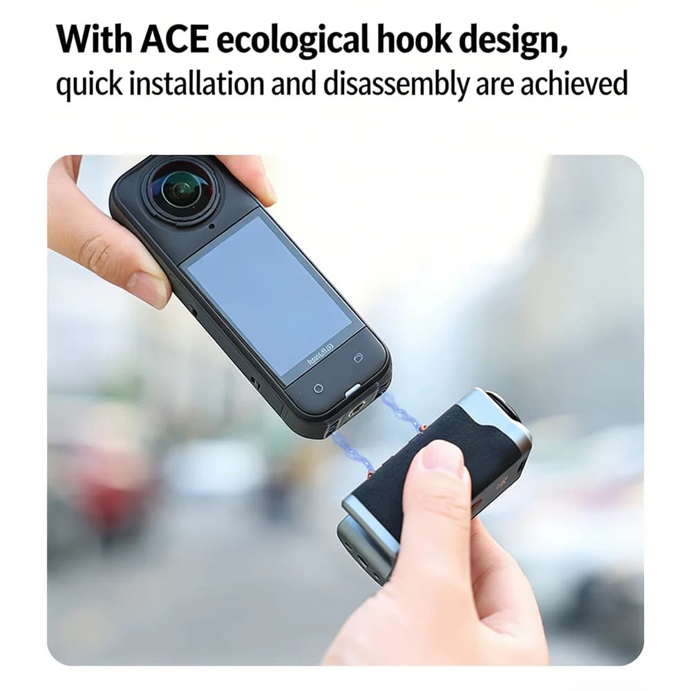 Impugnatura Magnetica Bluetooth VRIG per Fotografia, Maniglia per Riprese Grandangolari per Insta360 X5/X4 Air Action Camera con Attacco 1/4"+ Gancio ACE