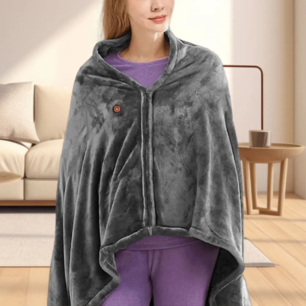 Coperta riscaldata USB 3 marce riscaldamento scialle in velluto corallo coperta elettrica indossabile scaldamuscoli invernale per la casa per l'home office