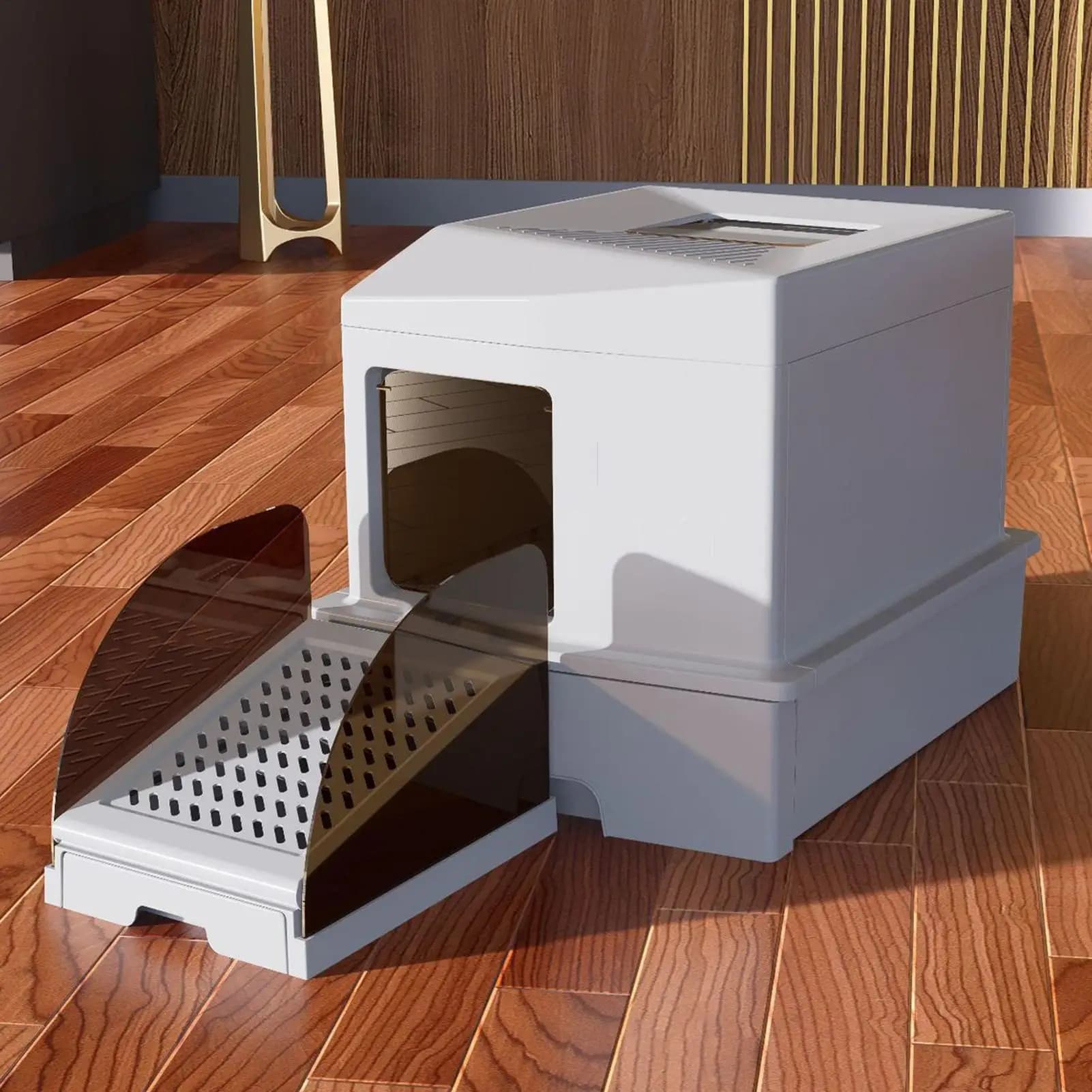 Tappetino raccogliere lettiera per gatti Tappetino raccogliente per lettiera piccola Tappetino filtrante regolabile antiscivolo per la pulizia efficiente della casa Gattino domestico