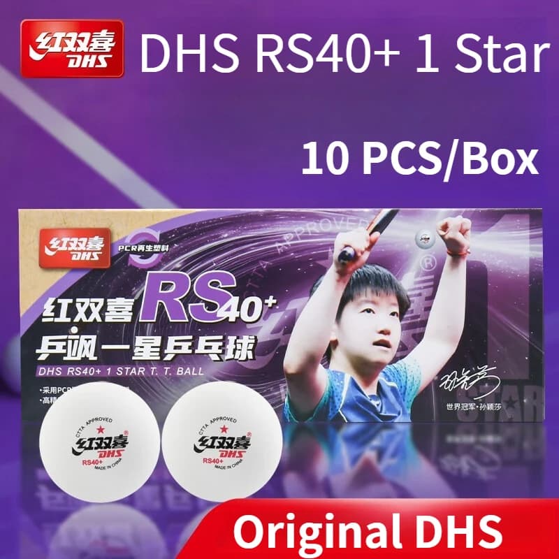 original DHS One Star T.T Ball Table Tennis Balls RS40C ABS New Material 10 Pcs/Box Professional ITTF Approved Ping Pong Balls