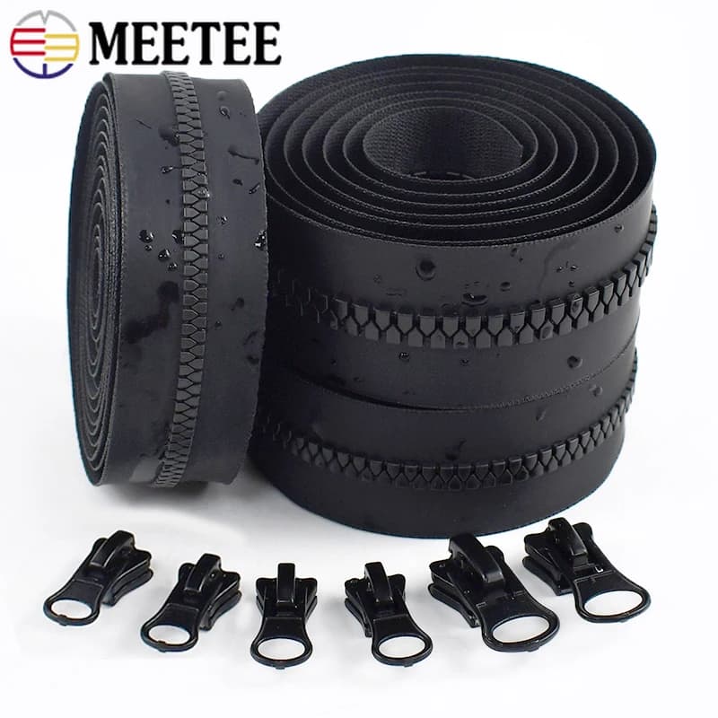 1-10M 5 # 8 # Cerniere in resina impermeabili con cursori per cerniera Tenda per vestiti Sostituisci zip Chiusura borsa Kit di riparazione cerniera Accessori per cucire