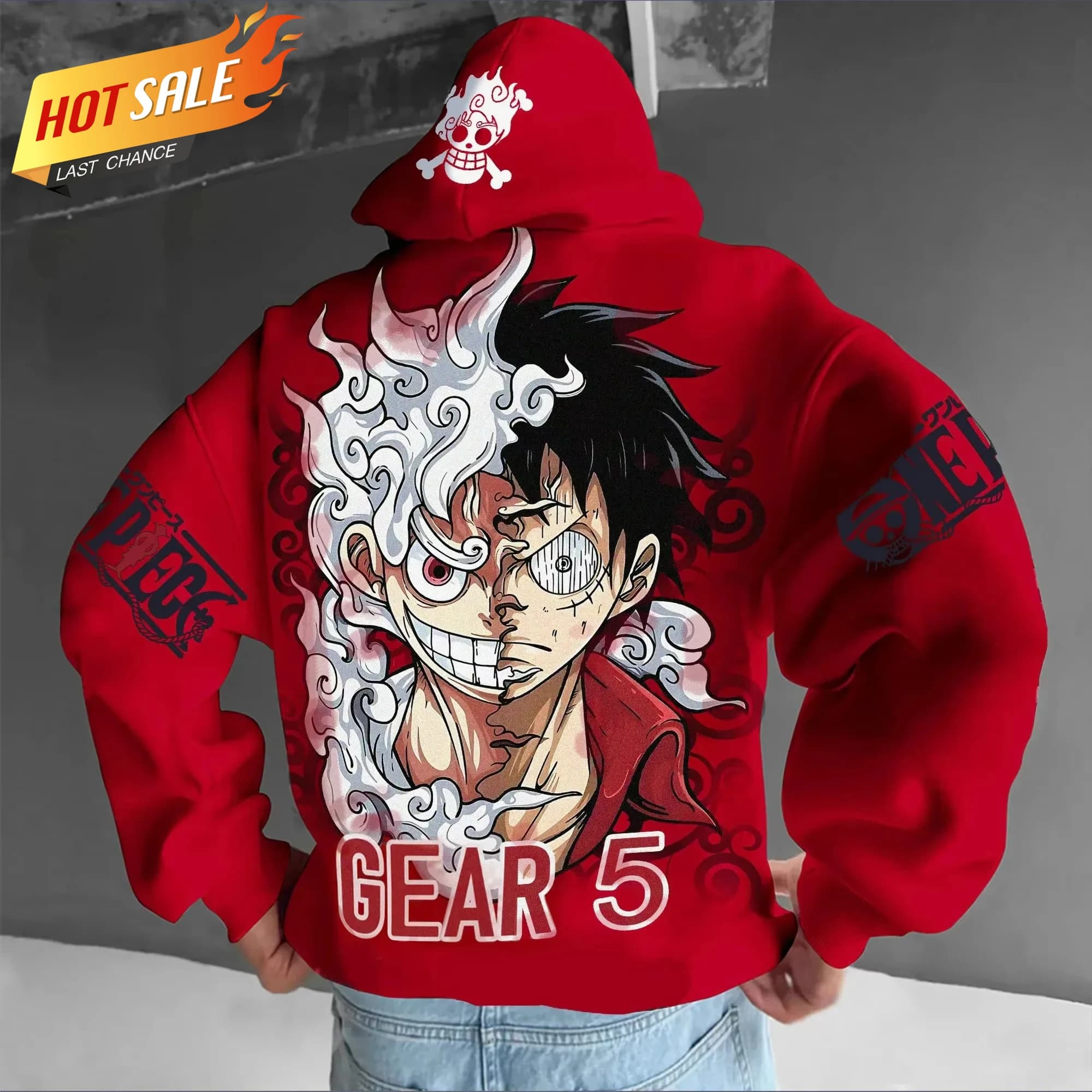 Abbigliamento Genitore-Figlio ONE PIECE Autunno e Inverno Felpa con Cappuccio Classica del Personaggio dell'Animazione Giapponese Hotblooded per Uomo e Donna